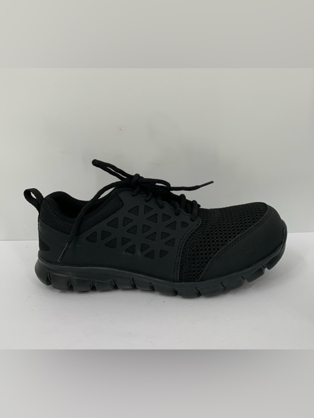 Reebok Sublite cushion work sneakers shoe composite safety toe black women 9W